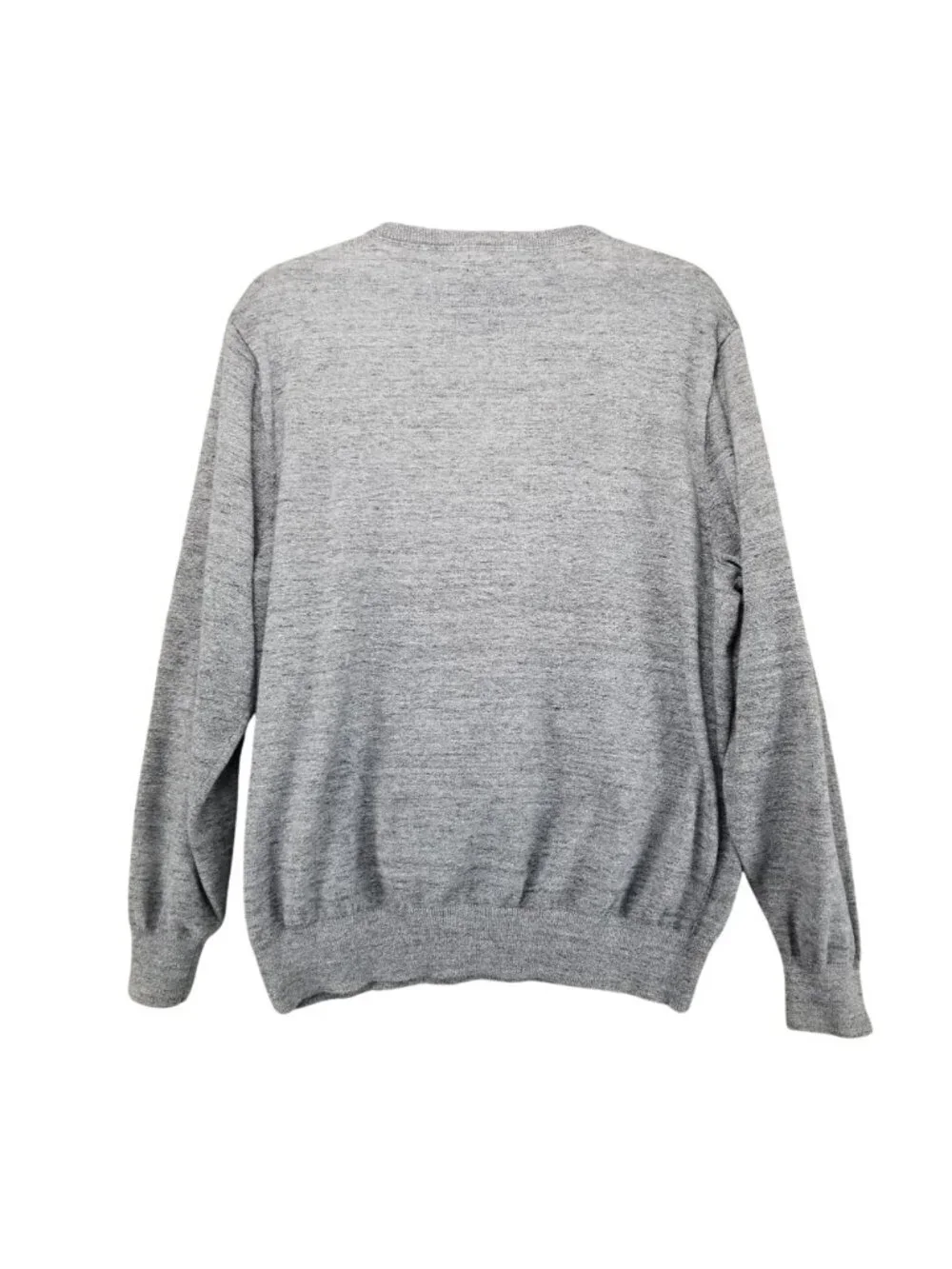 J. Crew Sweater Mens XL Black Label Gray 100% Cotton Crew Neck Pullover